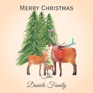 Personalised Christmas Deer Family Wrapping Paper