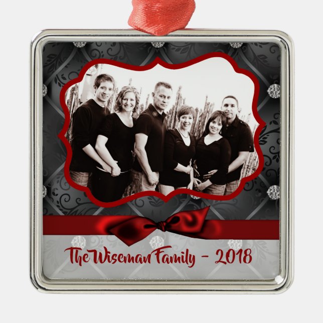 Personalised Christmas Diamond PHOTO Ornament (Front)