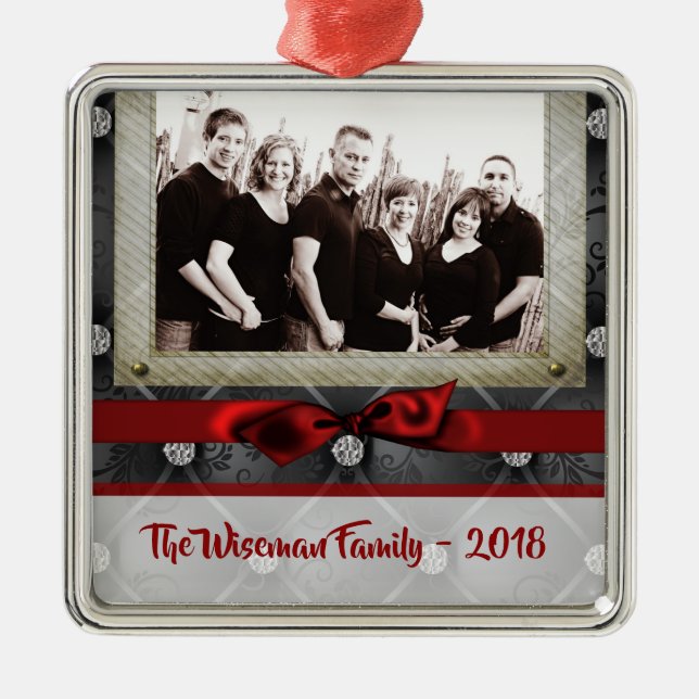 Personalised Christmas Diamond PHOTO Ornament (Front)