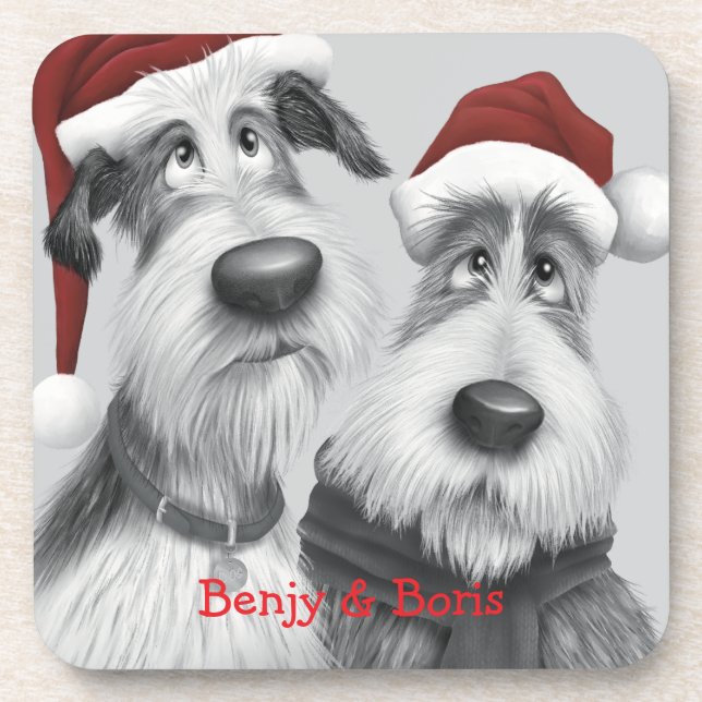 Personalised Christmas Dogs Coaster (Front)
