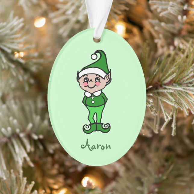 Personalised Christmas Elf Ornament (Tree)
