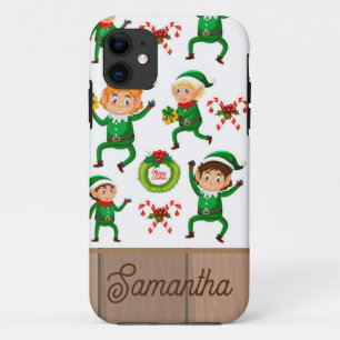 Personalised Christmas elfs pattern iPhone 11 Case