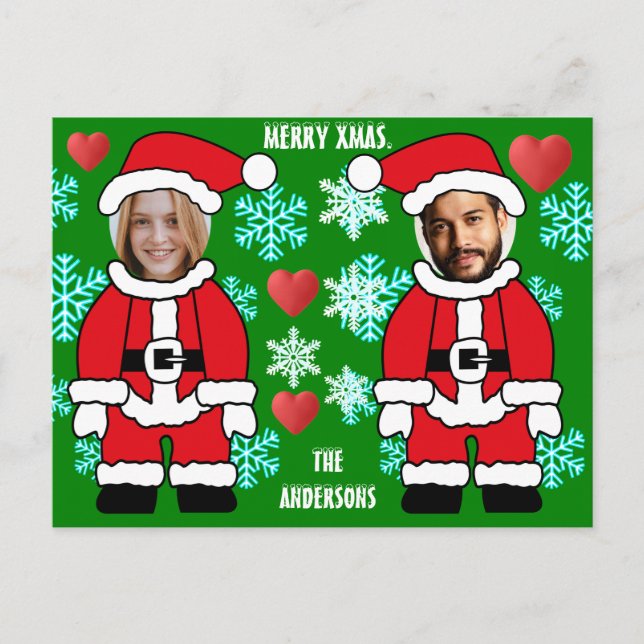 Personalised Christmas face-in-hole Santa Postcard (Front)