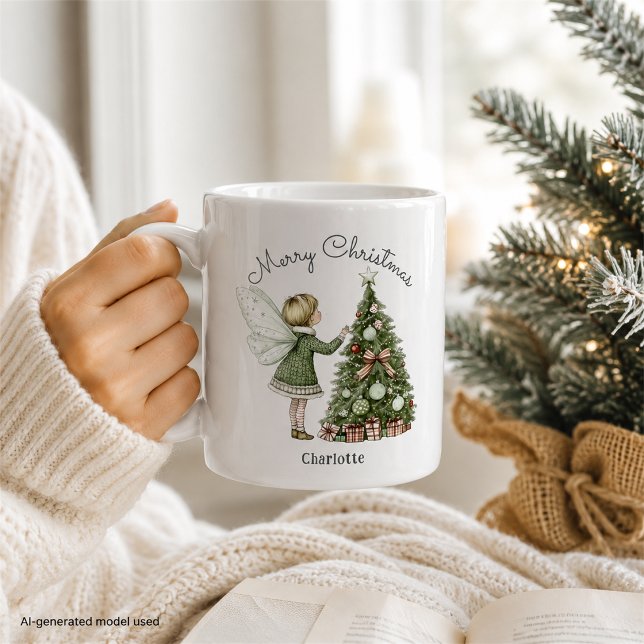 Personalised Christmas Fairy Decorating Tree  Coffee Mug (Creator Uploaded)