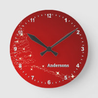 Personalised Christmas family Clock, tree lights