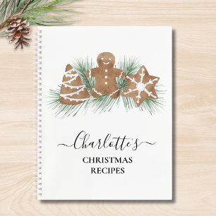 Personalised Christmas Family Recipe Notebook
