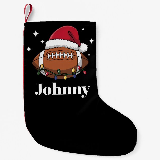 Personalised Christmas Football Winter Sports Team Small Christmas Stocking (Front)