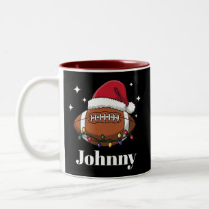Personalised Christmas Football Winter Sports Team Two-Tone Coffee Mug
