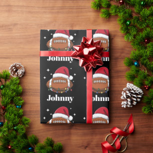 Personalised Christmas Football Winter Sports Team Wrapping Paper