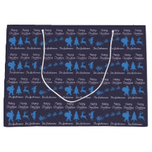 Personalised Christmas Gift Bag - Silhouette Santa