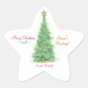 Personalised Christmas gift bookplate  Star Sticker