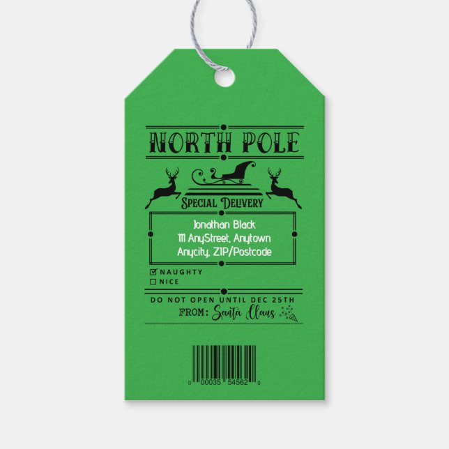 Personalised Christmas gift tags (Front)