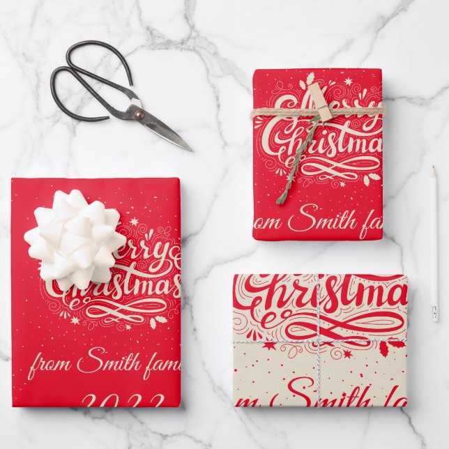 Personalised Christmas Gift Wrapping Paper (Front)