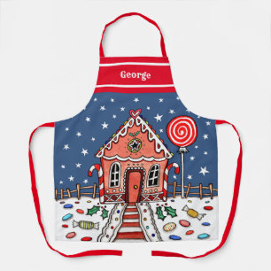 Personalised Christmas Gingerbread House Apron