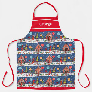 Personalised Christmas Gingerbread House Apron