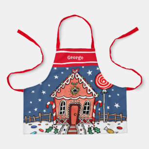 Personalised Christmas Gingerbread House Apron