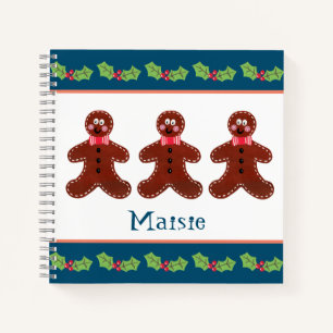 Personalised Christmas Gingerbread Man Notebook