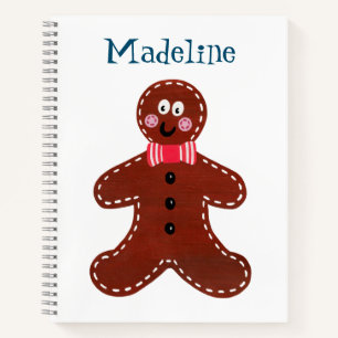 Personalised Christmas Gingerbread Man Notebook