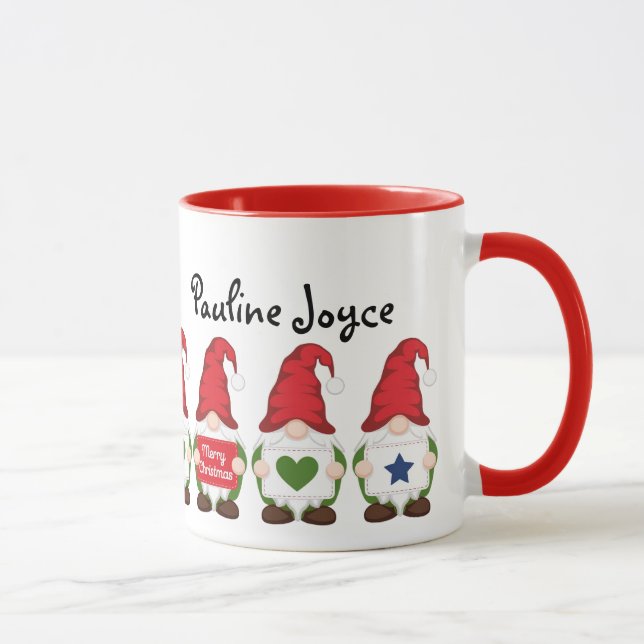 Personalised Christmas Gnome Mug (Right)