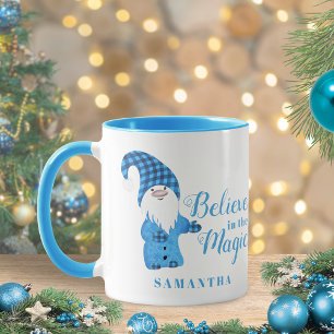 Personalised Christmas Gnome Winter Holidays Mug
