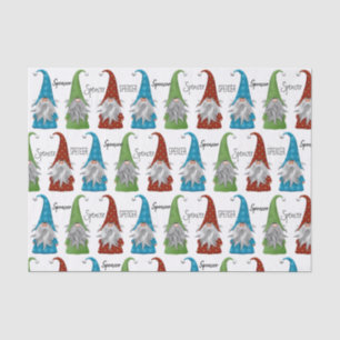 Personalised Christmas Gnomes Tissue Paper Sheets
