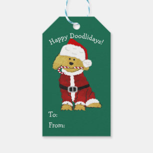 Personalised Christmas Goldendoodle Santa Claus Gift Tags