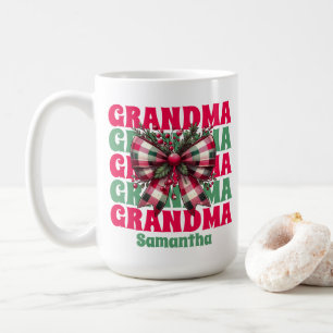 Personalised Christmas Grandma Coquette Bow Coffee Mug