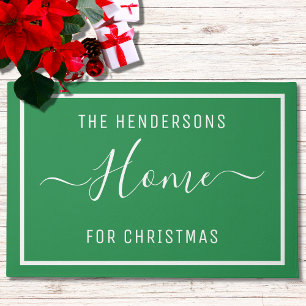 Personalised Christmas Green Doormat