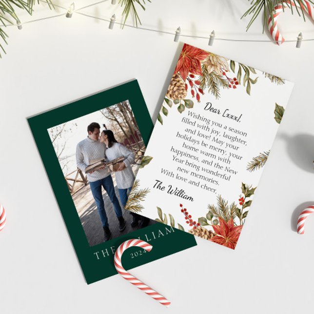 Personalised Christmas Greeting Emerald Green Card (Creator Uploaded)