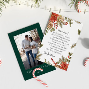 Personalised Christmas Greeting Emerald Green Card