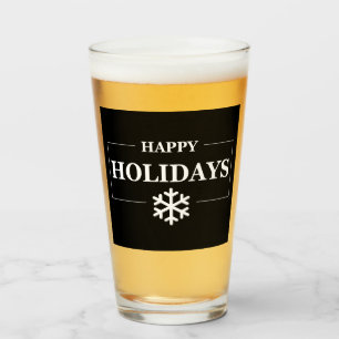 Personalised Christmas Happy Holiday Custom Gift  Glass