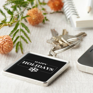 Personalised Christmas Happy Holiday Custom Gift Key Ring