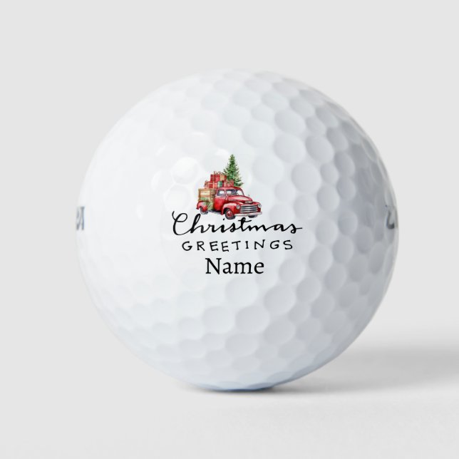 Personalised Christmas Happy Holiday Golf Balls (Front)