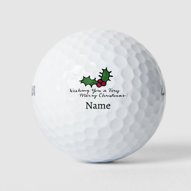 Personalised Christmas Happy Holiday Golf Balls (Front)