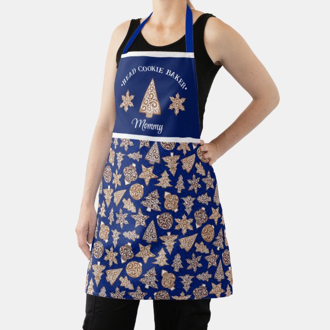 Personalised Christmas Head Cookie Baker Custom Apron (Insitu)