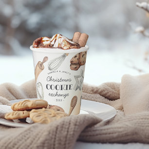 Personalised Christmas Holiday Cookie Exchange Paper Cups