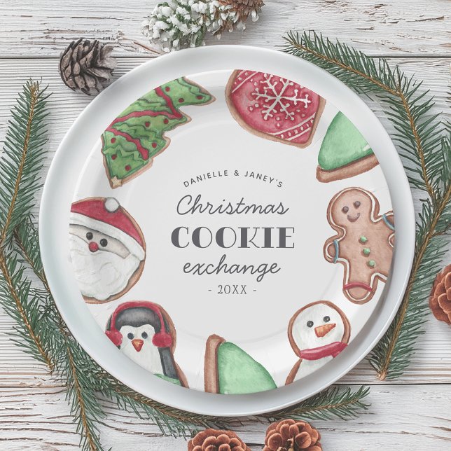 Personalised Christmas Holiday Cookie Swap Party Paper Plate (Creator Uploaded)
