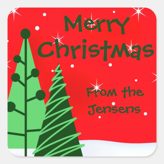 Personalised Christmas Holiday Gift Tag Stickers (Front)