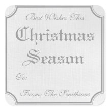 Personalised Christmas Holiday Gift Tag Stickers