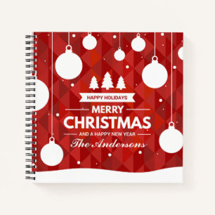 Personalised Christmas Holiday Guestbook Notebook