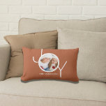 Personalised Christmas Holiday Joy Rust Photo Lumbar Cushion<br><div class="desc">This stylish Christmas Photo Pillow is decorated with the word JOY in modern white typography on a terracotta background.
Easily customisable with your photo and name.</div>
