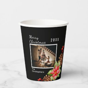 Personalised Christmas Holiday Photo Paper Cups