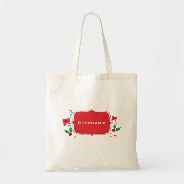 Personalised Christmas Holiday Tote Bag (Front)