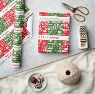 Personalised Christmas Holiday Wish HO! HO! HO! Wrapping Paper