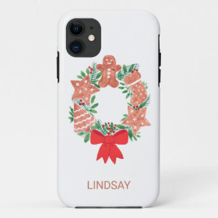 Personalised Christmas Holiday Wreath  iPhone 11 Case
