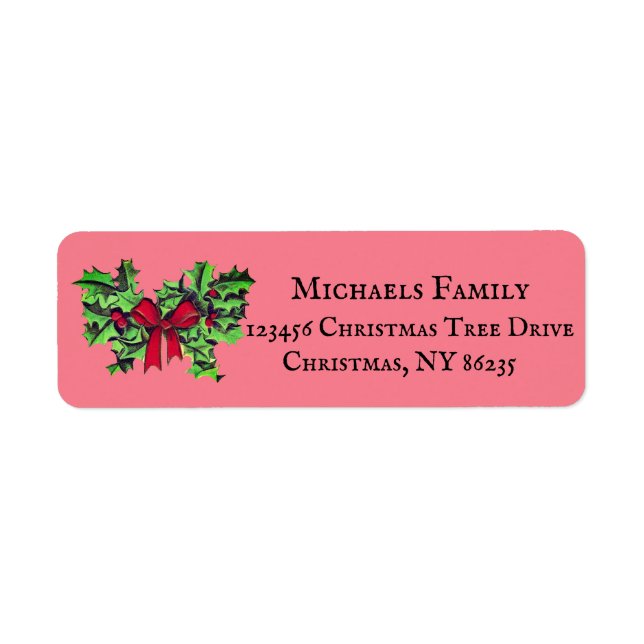 Personalised Christmas Holidays Address Labels (Front)