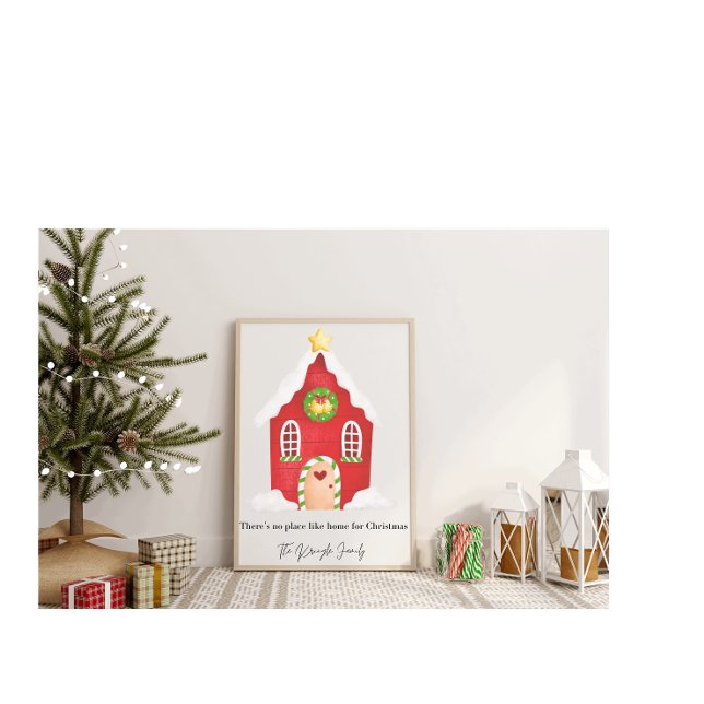 Personalised Christmas House Family Name Art Print (Creator Uploaded)