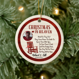 Personalised Christmas In Heaven Ceramic Ornament