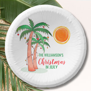 Personalised Christmas in July Party Paper Bowl Plate