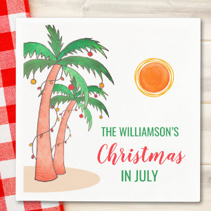 Personalised Christmas in July Party Paper Napkin